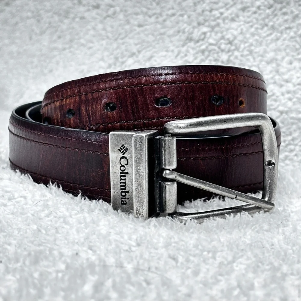 Columbia Genuine Leather Reversible Brown / Black Belt , Outdoor, cabincore 38
